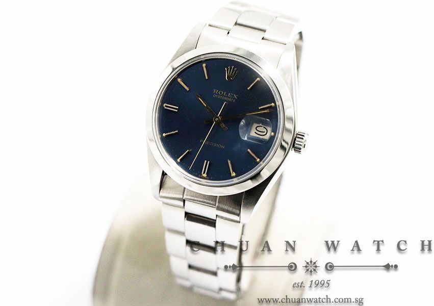 Rolex Vintage Oysterdate Precision 34mm 6694 Blue Sunburst Index - Discontinued - Image 2