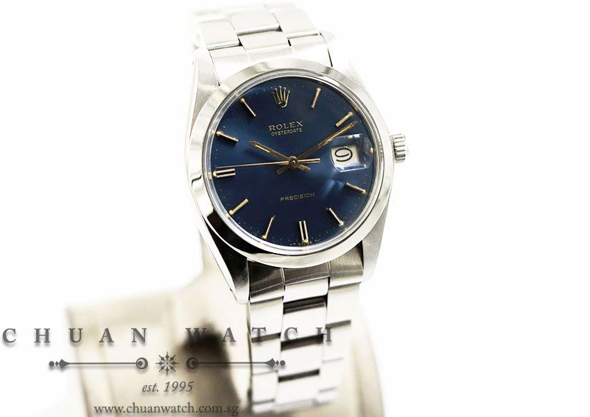 Rolex Vintage Oysterdate Precision 34mm 6694 Blue Sunburst Index - Discontinued - Image 3