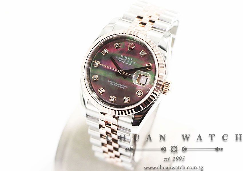Rolex Gents DateJust Two-Tone 36mm 116231 Black MOP Diamonds - Discontinued Reference - Image 2