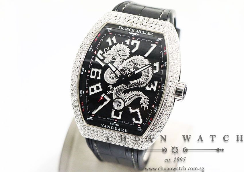 Franck Muller Vanguard Dragon King Steel Custom Pave-Set Diamonds V 45 SC DT AC NR - Limited Edition of 188 Pieces Only - Image 2
