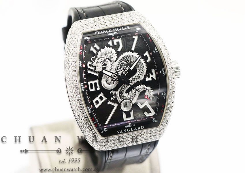Franck Muller Vanguard Dragon King Steel Custom Pave-Set Diamonds V 45 SC DT AC NR - Limited Edition of 188 Pieces Only - Image 3