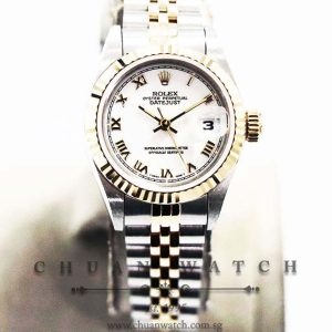 Rolex Ladies DateJust Two-Tone 26mm 69173 White Roman - Discontinued