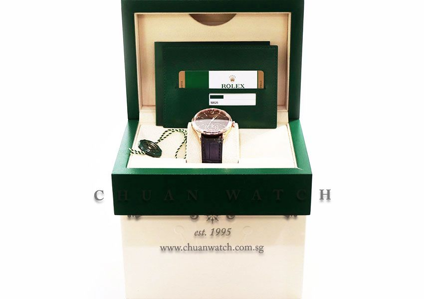 Rolex Cellini Dual Time Everose 39mm 50525 Chocolate Index - Discontinued - Image 3