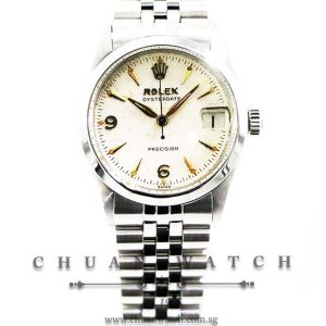 Rolex Vintage Midsize Oysterdate Precision 31mm 6466 White Honeycomb Index - Discontinued