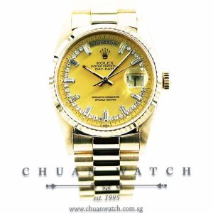 Rolex Day-Date President Yellow Gold 36mm 18238 Champagne Myriad Diamonds - Discontinued