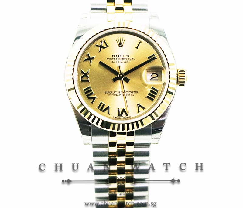 Rolex Boys DateJust Two-Tone 31mm 178273 Champagne Roman - Discontinued