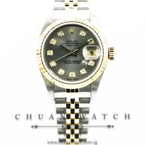 Rolex Ladies DateJust Two-Tone 26mm 79173 Slate Diamonds - Discontinued