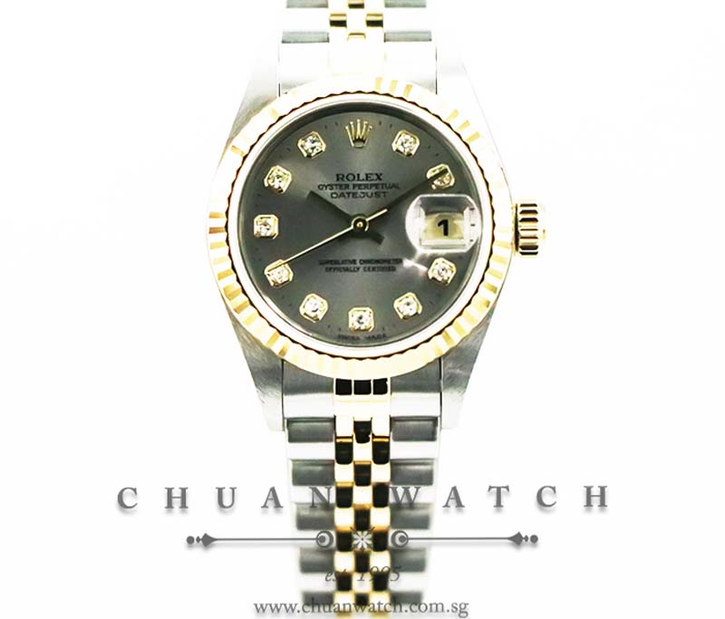 Rolex Ladies DateJust Two-Tone 26mm 79173 Slate Diamonds - Discontinued