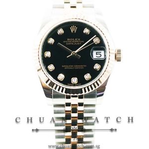 Rolex Boys DateJust Two-Tone 31mm 178271 Black Diamonds - Discontinued