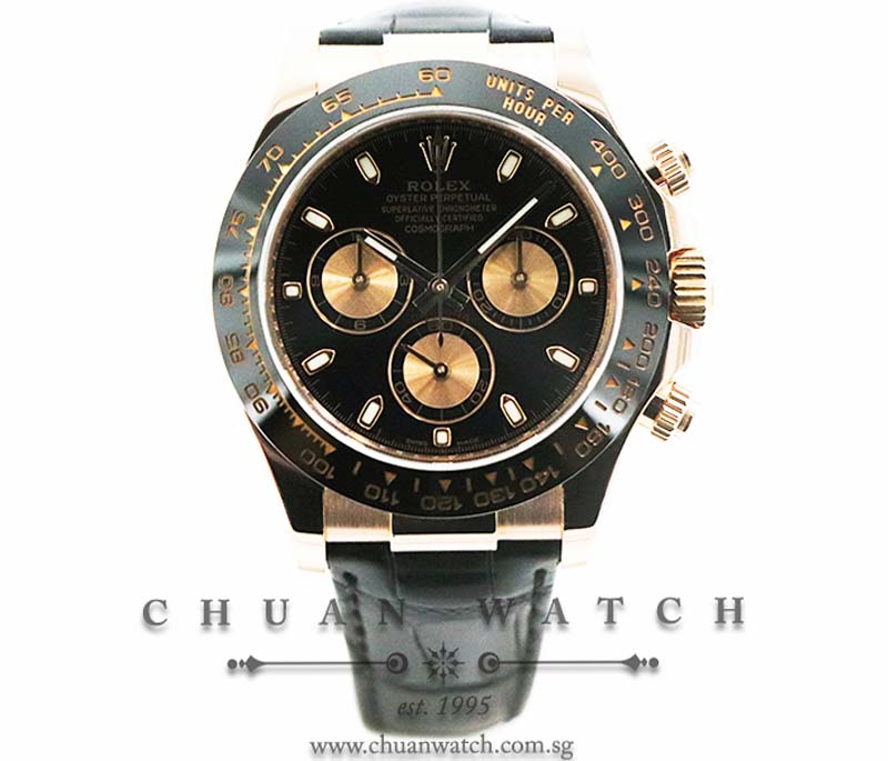 Rolex Cosmograph Daytona Everose 116515LN Black Index - Discontinued