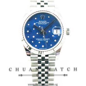 Rolex DateJust 31 278274 Azzurro-Blue Floral Motif Diamonds