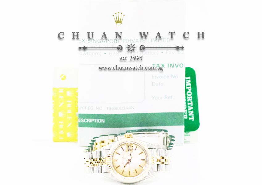 Rolex Vintage Ladies Oyster Perpetual Date Two-Tone 26mm 6917-3 Champagne Index - Discontinued - Image 3