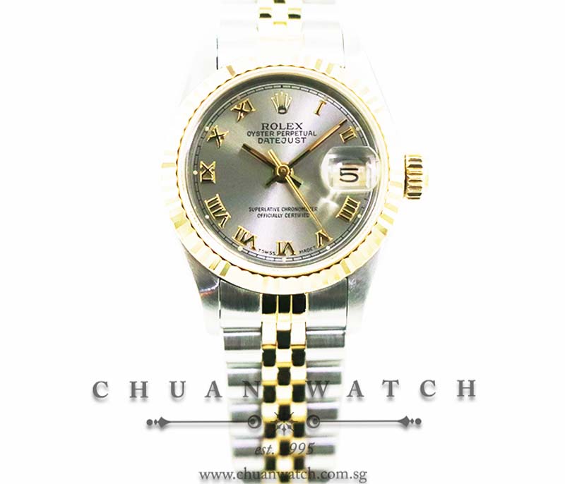 Rolex Ladies DateJust Two-Tone 26mm 69173 Slate Roman - Discontinued