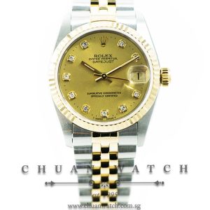 Rolex Boys DateJust Two-Tone 31mm 68273 Champagne Diamonds - Discontinued