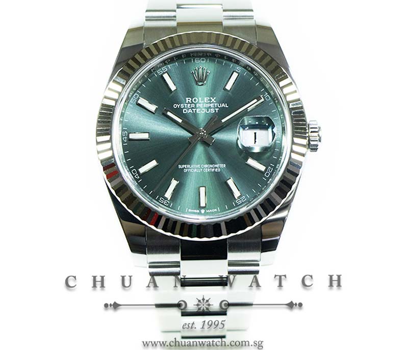 Rolex DateJust 41 126334 Mint Green Index :: Chuan Watch Singapore