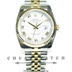 Rolex Gents DateJust Two-Tone 36mm 116233 White Roman - Discontinued