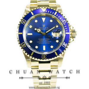 Rolex Submariner Date Yellow Gold 16618 Blue - Discontinued