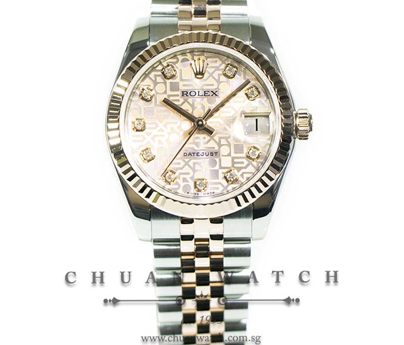 Rolex Boys DateJust Two-Tone 31mm 178271 Pink Jubilee Diamonds - Discontinued