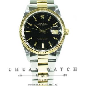 Rolex Oyster Perpetual Date Two-Tone 34mm 15223 Black Index - Discontinued