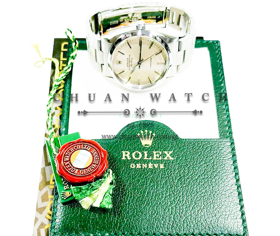 Rolex Vintage Oyster Perpetual Air-King 34mm 5500 Silver Index Tritium - Discontinued - Image 4