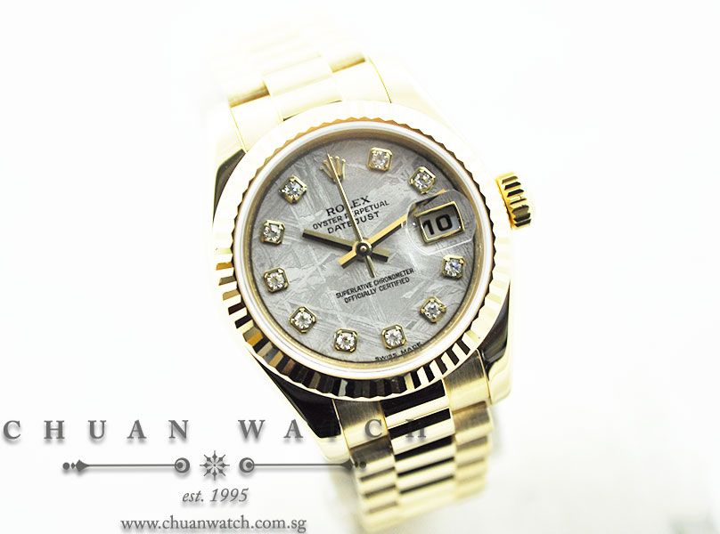 Rolex Ladies DateJust President 26mm 179178 Meteorite Diamonds - Image 3
