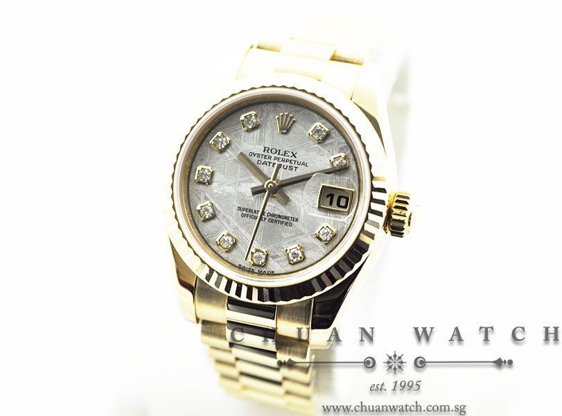 Rolex Ladies DateJust President 26mm 179178 Meteorite Diamonds - Image 2