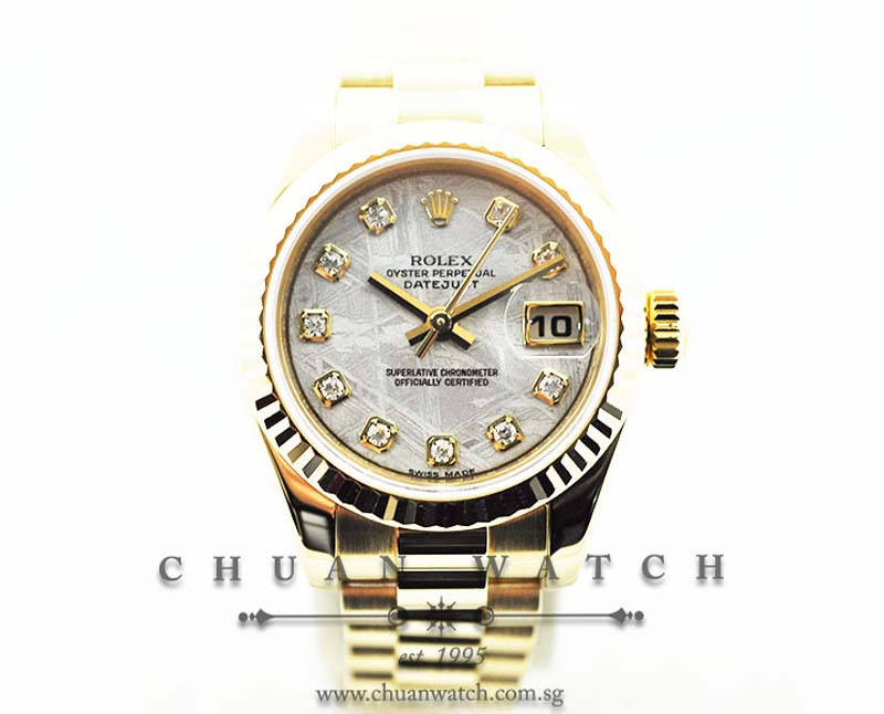 Rolex Ladies DateJust President 26mm 179178 Meteorite Diamonds