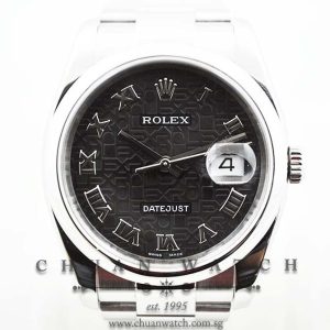 Rolex Gents DateJust 36mm 116200 Black Jubilee Roman