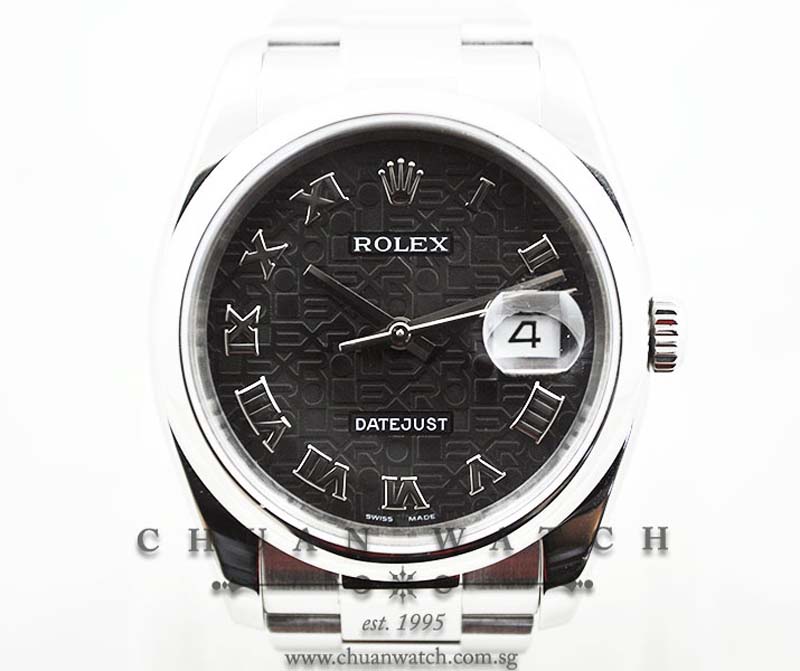 Rolex Gents DateJust 36mm 116200 Black Jubilee Roman