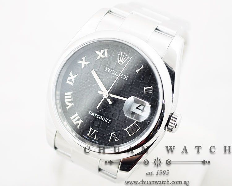 Rolex Gents DateJust 36mm 116200 Black Jubilee Roman - Image 2