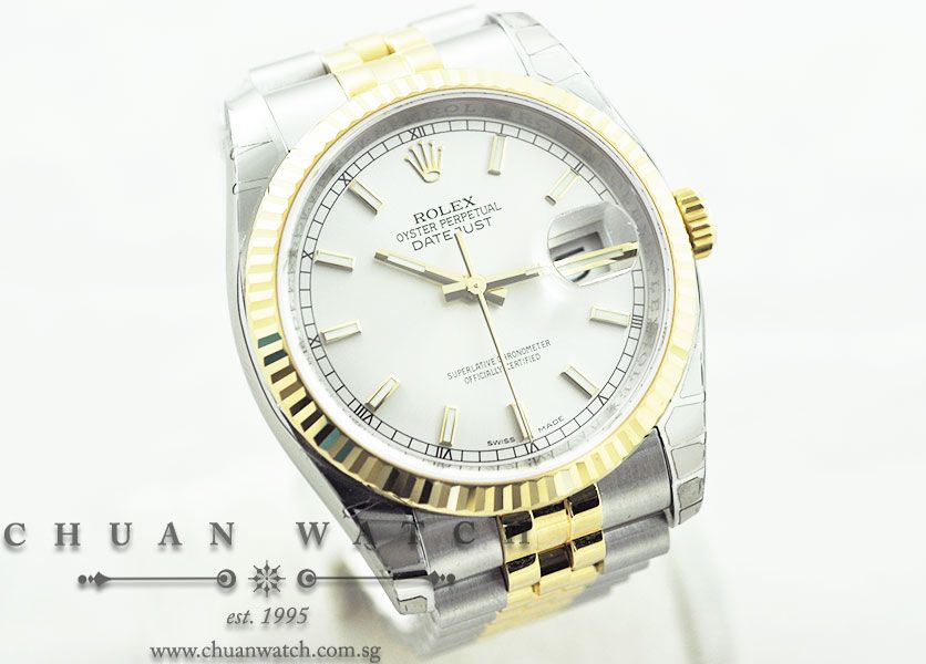 Rolex Gents DateJust 36mm 116233 Silver Rhodium Baton - Image 3