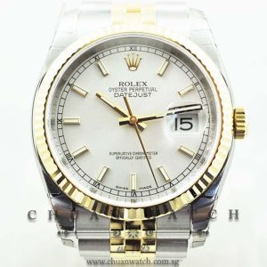 Rolex Gents DateJust 36mm 116233 Silver Rhodium Baton