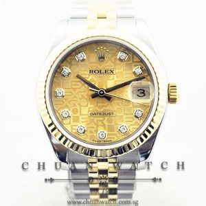 Rolex Boys DateJust 31mm 178273 Champagne Jubilee Diamonds