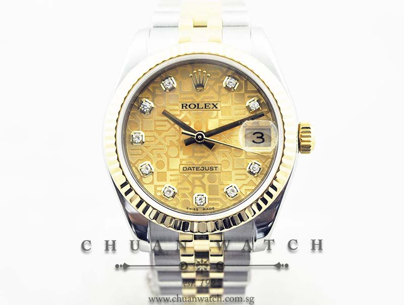 Rolex Boys DateJust 31mm 178273 Champagne Jubilee Diamonds