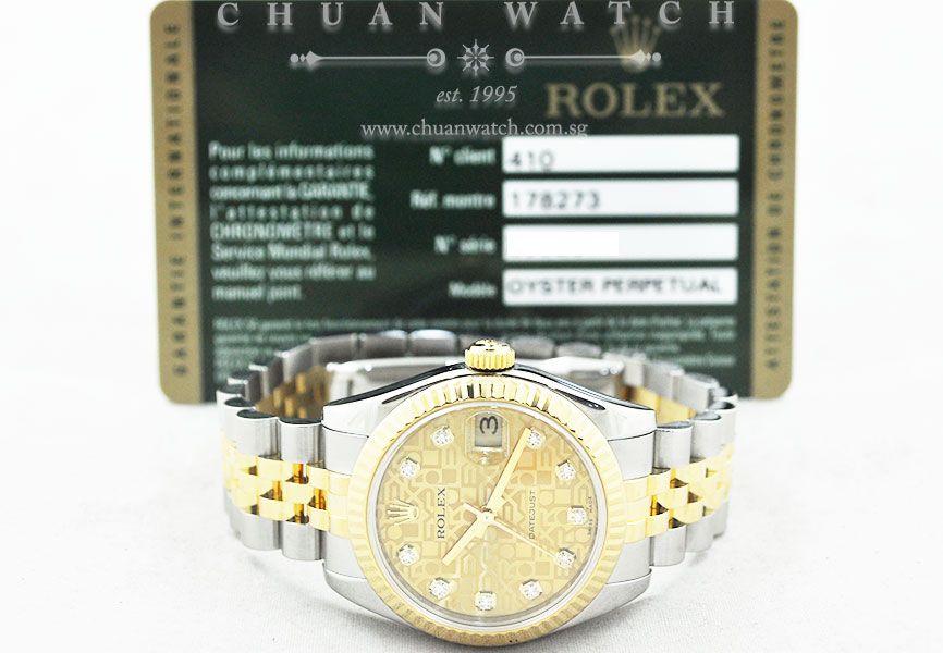Rolex Boys DateJust 31mm 178273 Champagne Jubilee Diamonds - Image 5