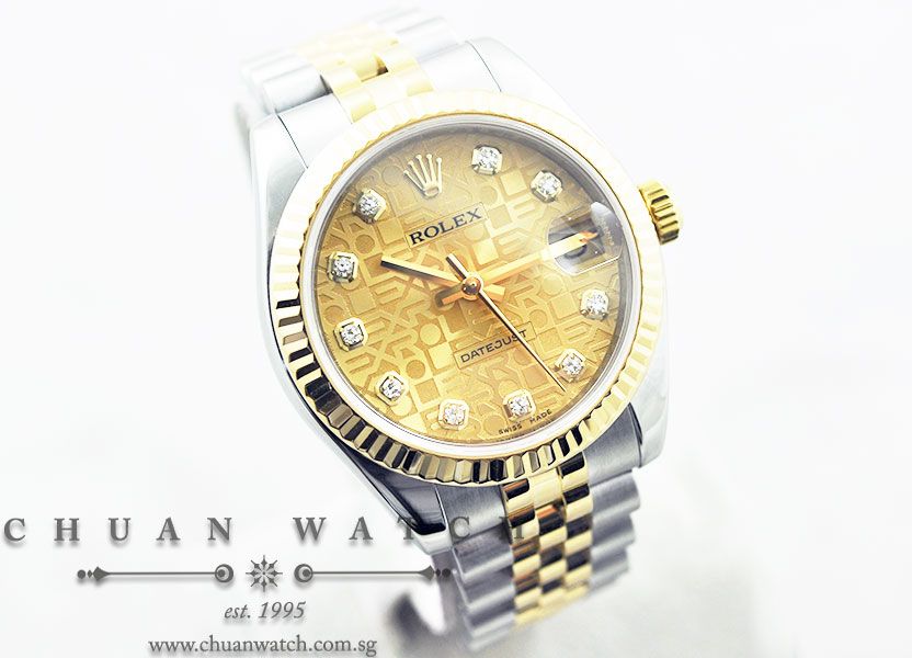 Rolex Boys DateJust 31mm 178273 Champagne Jubilee Diamonds - Image 3