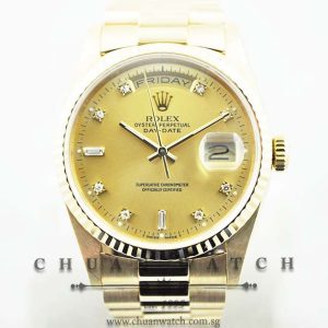 Rolex Day-Date President 36mm 18238 Champagne Sunburst Diamonds - Discontinued