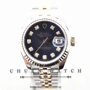 Rolex Ladies DateJust 26mm 179171 Blue Rhodium Diamonds