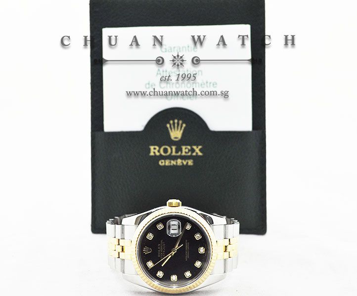 Rolex Gents DateJust 36mm 116233 Black Rhodium Diamonds - Image 5