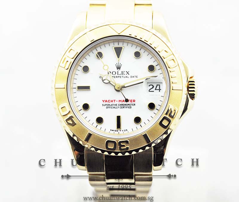 Rolex Midsize Yacht-Master 35mm 68628 White Onyx - Discontinued