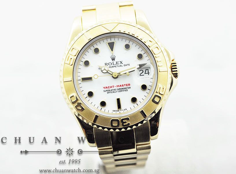 Rolex Midsize Yacht-Master 35mm 68628 White Onyx - Discontinued - Image 3