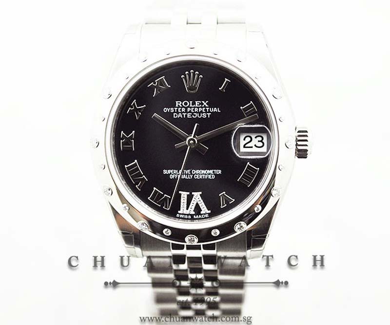 Rolex Boys DateJust 31mm 178344 Purple Roman VI 11BR