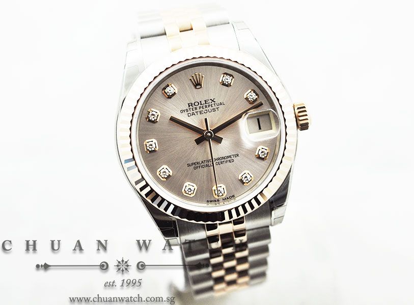 Rolex Boys DateJust 31mm 178271 Pink Sunburst Diamonds - Image 3