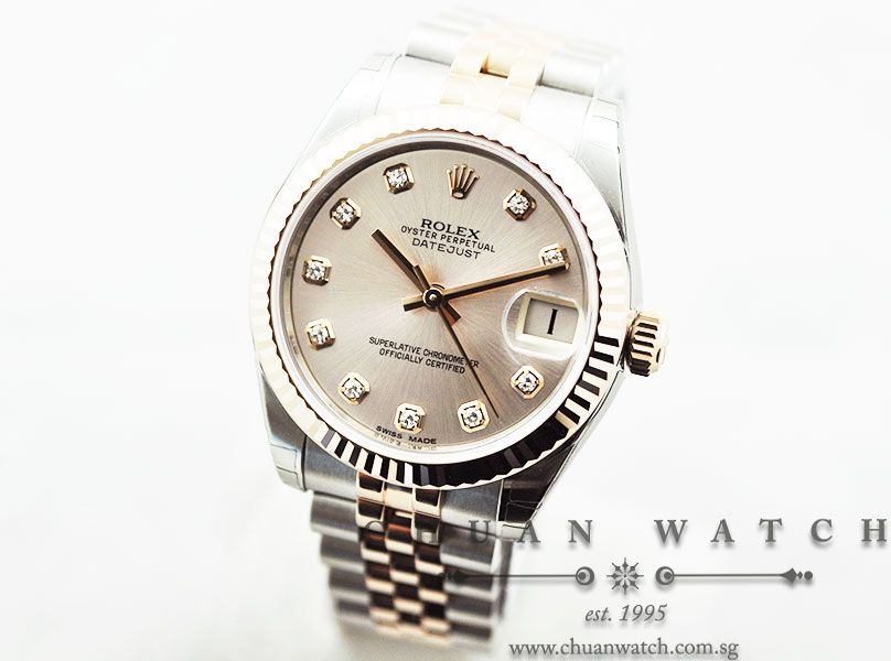 Rolex Boys DateJust 31mm 178271 Pink Sunburst Diamonds - Image 2