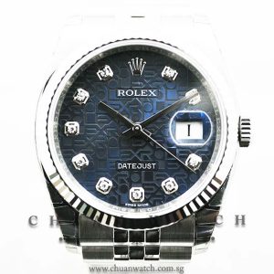 Rolex Gents DateJust 36mm 116234 Blue Jubilee Diamonds
