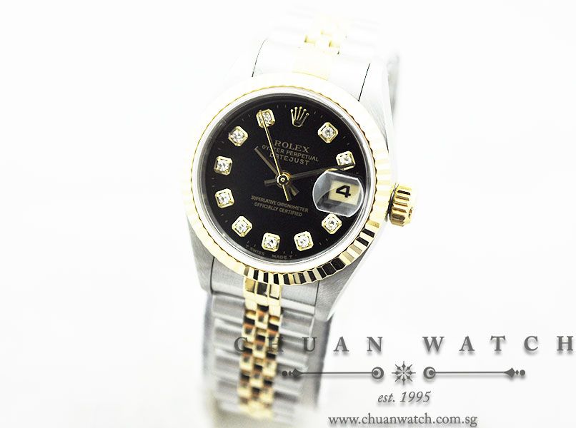 Rolex Ladies DateJust 26mm 69173 Black Sunburst Diamonds - Discontinued - Image 2