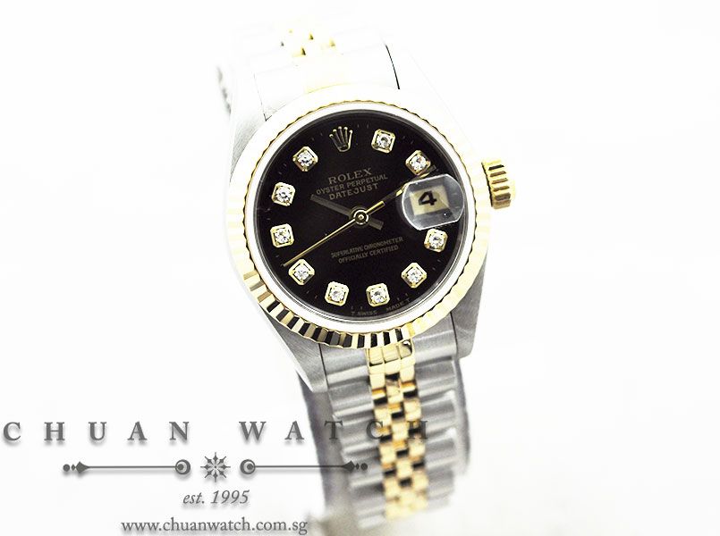Rolex Ladies DateJust 26mm 69173 Black Sunburst Diamonds - Discontinued - Image 3