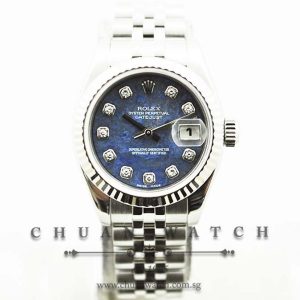 Rolex Ladies DateJust 26mm 179174 Blue Solidate Diamonds