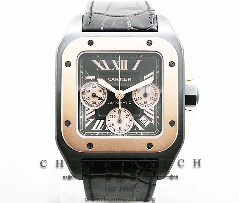 Cartier Santos 100 XL Chronograph Carbon Titanium-Gold W2020004 - Discontinued