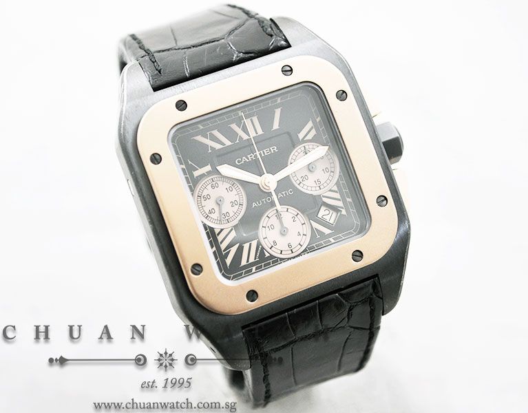 Cartier Santos 100 XL Chronograph Carbon Titanium-Gold W2020004 - Discontinued - Image 3